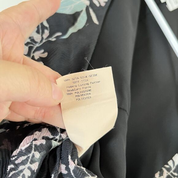 ARMANI COLLEZIONI Silk Knee Length Italy Dress Sz 4 Tiered Ruffles Asymmetrical - Picture 5 of 12